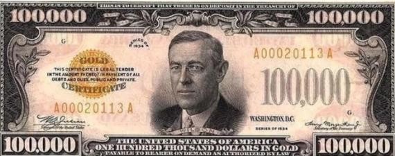 Tờ có mệnh giá lớn nhất thế giới: 100.000 USD được in hình tổng thống Mỹ nào?