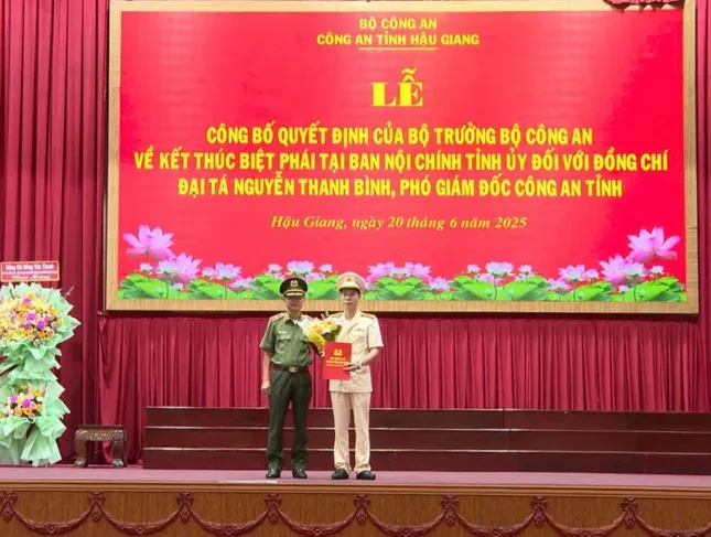 Phó Giám đốc Công an tỉnh Hậu Giang kết thúc biệt phái tại Ban Nội chính Tỉnh ủy ảnh 1