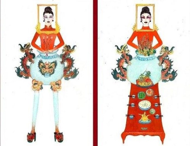 Trang phục dùng hoa sen che phần nhạy cảm cho Hoàng Thuỳ bị phản ứng dữ dội ảnh 1