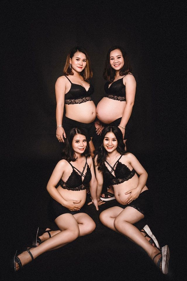 Bốn chị em ruột cùng mang bầu rủ nhau chụp hình kỷ niệm gây 'bão' mạng ảnh 2