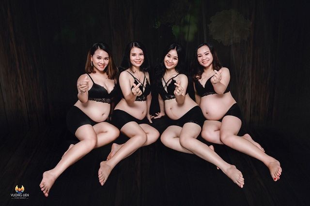 Bốn chị em ruột cùng mang bầu rủ nhau chụp hình kỷ niệm gây 'bão' mạng ảnh 4