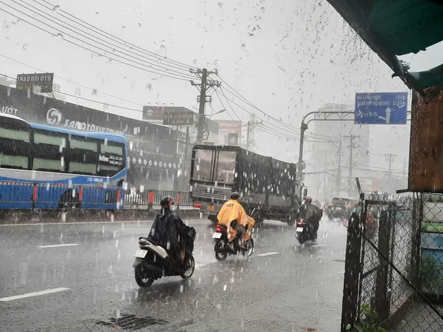 Giữa trưa, TPHCM tối sầm, mưa dông xối xả ảnh 6