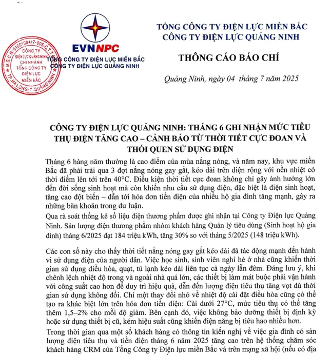 Quảng Ninh: Tiền điện tháng 6 tăng vọt, người dân kêu bất thường ảnh 1