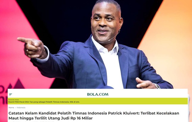 Truyền thông Indonesia hoài nghi Patrick Kluivert, nhắc đến quá khứ nợ cờ bạc 1 triệu euro ảnh 1