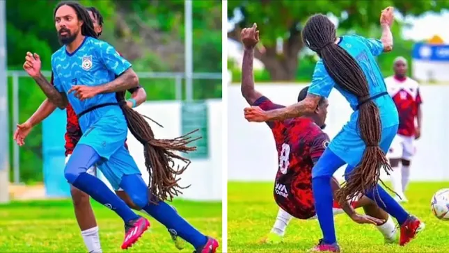 Kỳ lạ: Cầu thủ đá vòng loại World Cup với bộ tóc dài tới gần… gót chân ảnh 1