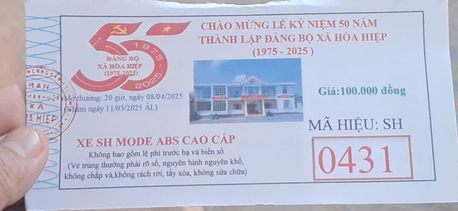 Tự ý phát hành vé có thưởng chào mừng kỷ niệm ngày thành lập Đảng bộ xã ảnh 2