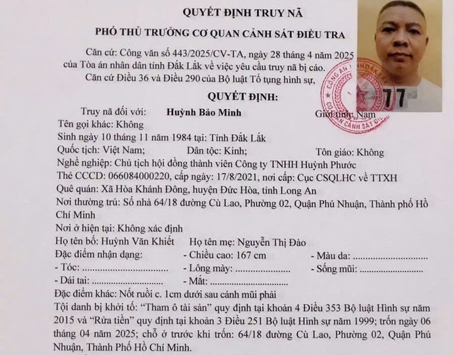 Truy nã cựu chủ tịch một công ty về tội tham ô và rửa tiền ảnh 1