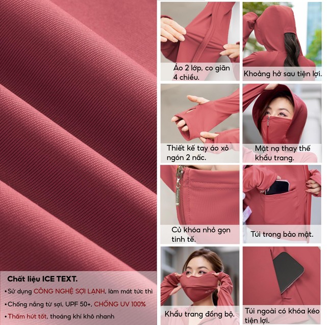 Chống UV tuyệt đối từ áo chống nắng sợi lạnh Cardina ảnh 3