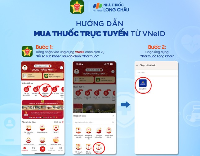 Nhà thuốc Long Châu chính thức bán thuốc trực tuyến qua ứng dụng VNeID ảnh 2