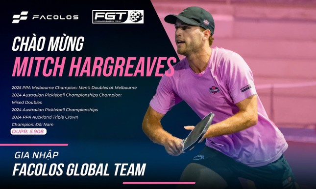 Tay vợt Pickleball hàng đầu nước Úc Mitch Hargreaves chính thức gia nhập Facolos Global Team ảnh 2
