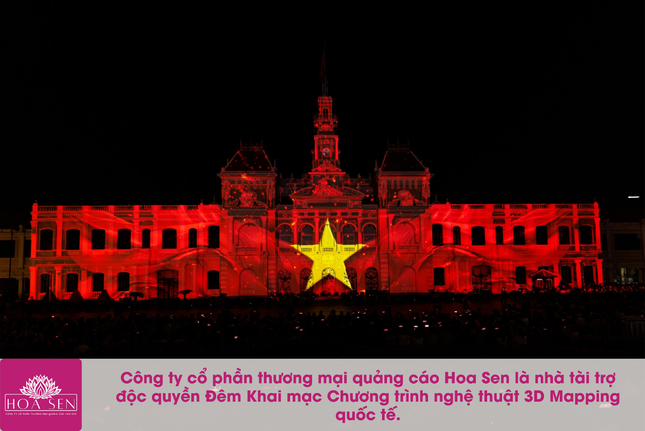 Hoa Sen đồng hành Vietsoftpro tạo nên bữa tiệc 3D Mapping đặc sắc tại TP.HCM ảnh 1