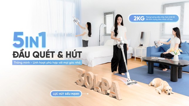 Máy hút bụi quét sàn không dây Masuto MSClean 'dọn sạch' bụi mịn với lực hút 30.000PA ảnh 1