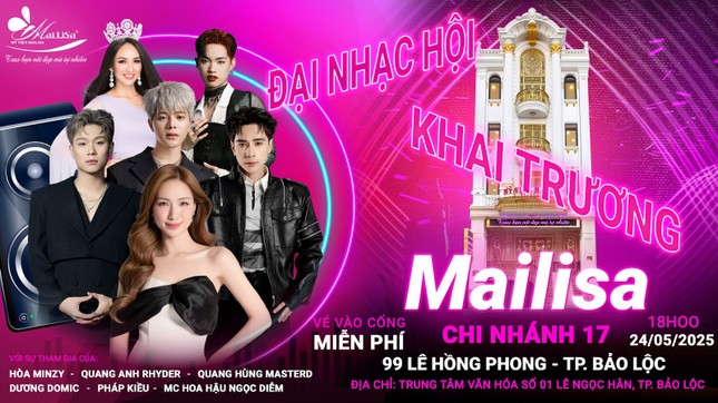 Mailisa tổ chức đại nhạc hội tại Bảo Lộc: Hòa Minzy, Quang Hùng MasterD, Rhyder lần đầu “đốt cháy” phố núi ảnh 1