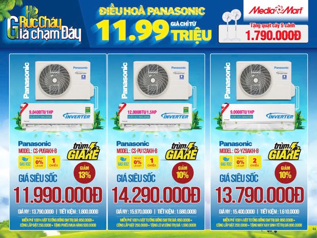 Đón hè rực cháy - Điều hoà Panasonic đồng loạt giảm sâu, giá chạm đáy ảnh 3