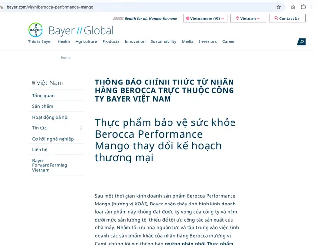 Lý do Bayer Việt Nam chủ động thu hồi công bố sản phẩm ảnh 1
