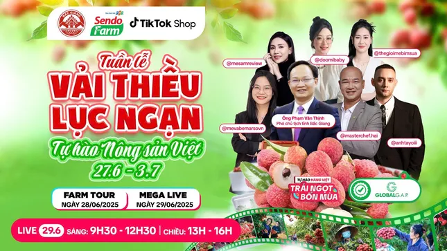 Vải thiều đã chín đỏ trên siêu thị online Sendo Farm và phiên live đặc biệt với Phó chủ tịch Bắc Giang ảnh 1