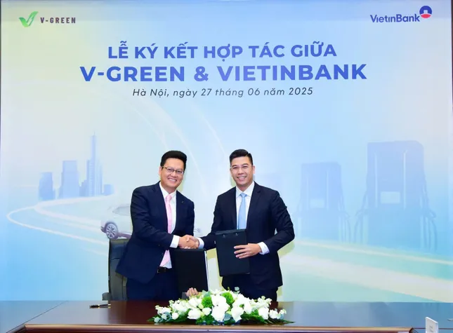 V-Green và Vietinbank ký kết hợp tác, đồng hành phát triển hạ tầng trạm sạc ô tô điện Vinfast ảnh 1