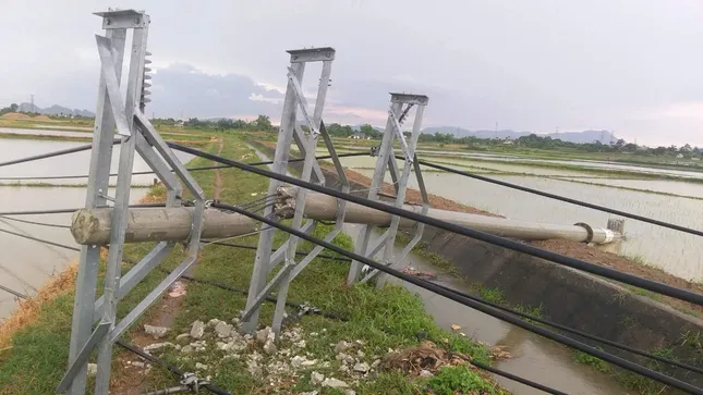 Một người tử vong, hàng loạt cột điện đổ gãy do giông, sét ở Thanh Hóa ảnh 1