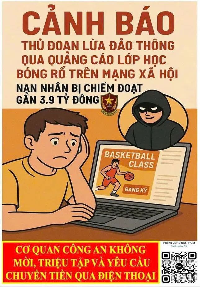 Lên mạng tìm lớp học bóng rổ cho con, một phụ huynh bị lừa gần 3,9 tỷ đồng ảnh 1