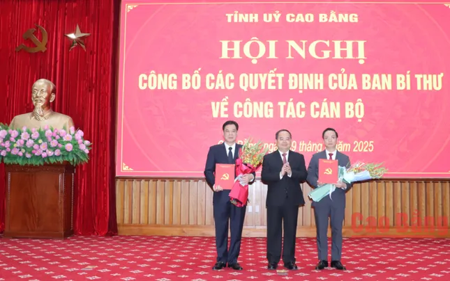 Công bố các quyết định của Ban Bí thư về công tác cán bộ tại Cao Bằng ảnh 1