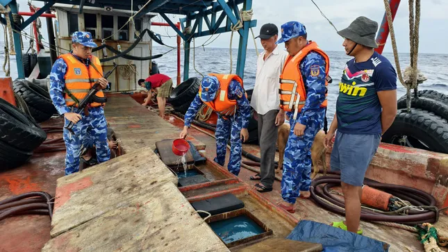 Lại bắt tàu cá chở dầu lậu trên biển Tây Nam ảnh 1
