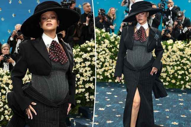 Rihanna gây sốt tại Met Gala 2025: Mẹ bầu chiếm trọn spotlight thảm xanh ảnh 3