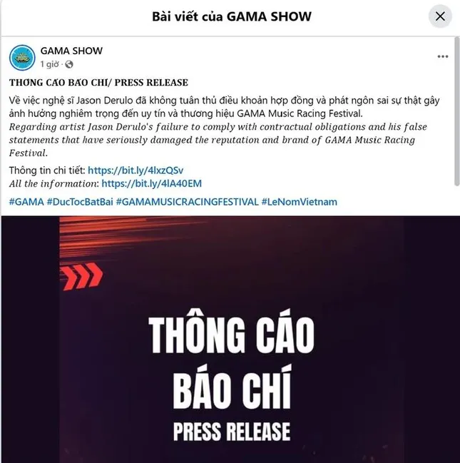 BTC GAMA Music Racing phản pháo: Chính Jason Derulo mới là người vi phạm hợp đồng ảnh 1