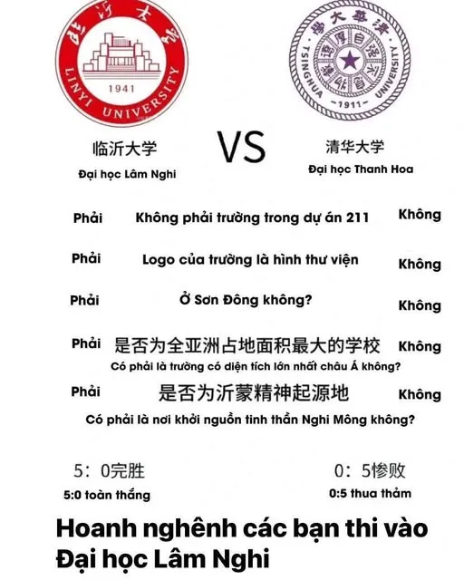 Trung Quốc: "Cười xỉu" với màn "so găng" mùa tuyển sinh giữa hai Đại học Thanh Hoa và Lâm Nghi ảnh 2