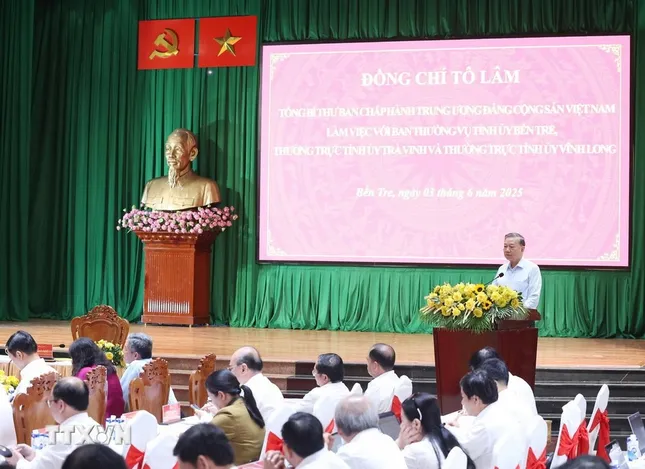 Tổng Bí thư Tô Lâm làm việc với Tỉnh ủy Bến Tre, Trà Vinh và Vĩnh Long ảnh 4