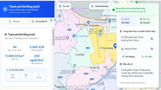 Đà Nẵng: Bản đồ số chỉ giúp dân đang ở phường nào trong 94 xã phường mới toanh ảnh 1