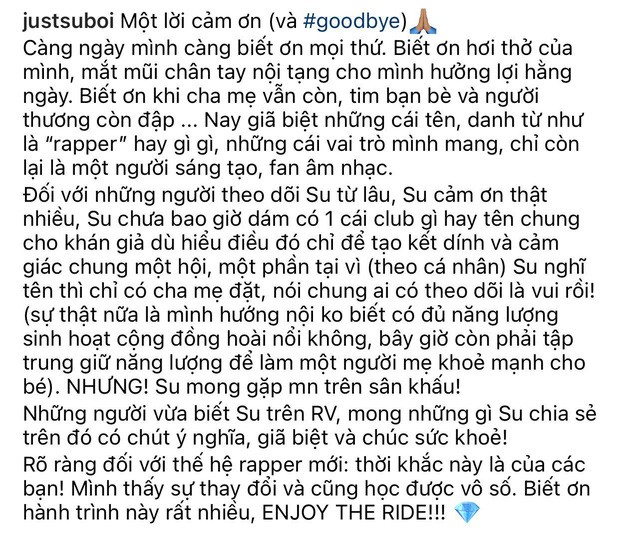 Suboi chia tay Rap Việt, từ bỏ danh xưng rapper sau loạt ồn ào hậu 2 show Rap đình đám? ảnh 4
