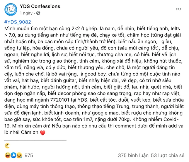 Tân sinh viên đưa ra loạt tiêu chí tìm bạn cùng phòng, dân mạng nhắn: Lên sao Hoả mà tìm! ảnh 2