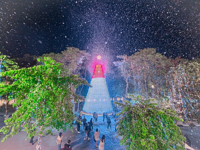 Hà Nội: Đại học Thăng Long có cây thông “siêu to khổng lồ” để sinh viên check-in mùa Noel ảnh 3