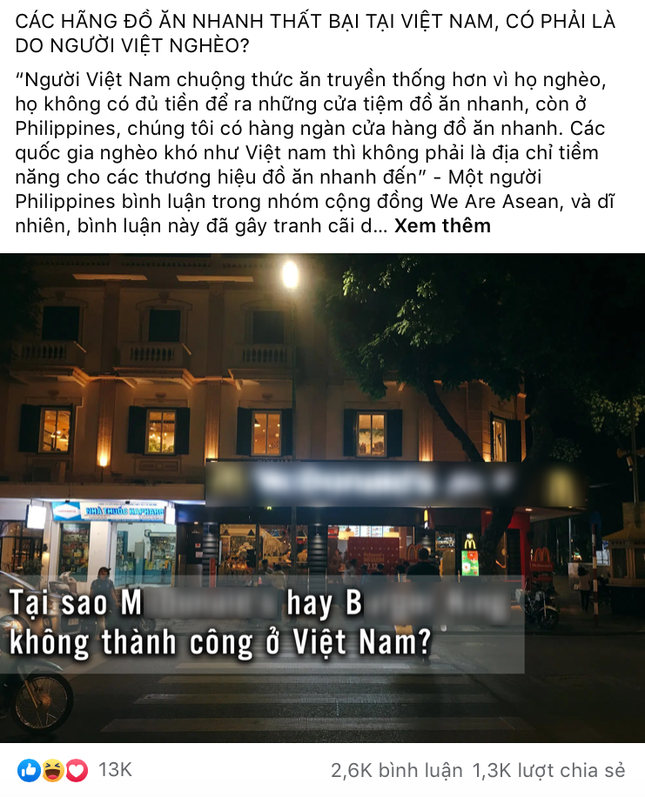 Câu hỏi gây tranh cãi: "Các hãng đồ ăn nhanh thất bại tại Việt Nam, có phải là do người Việt nghèo?" ảnh 3