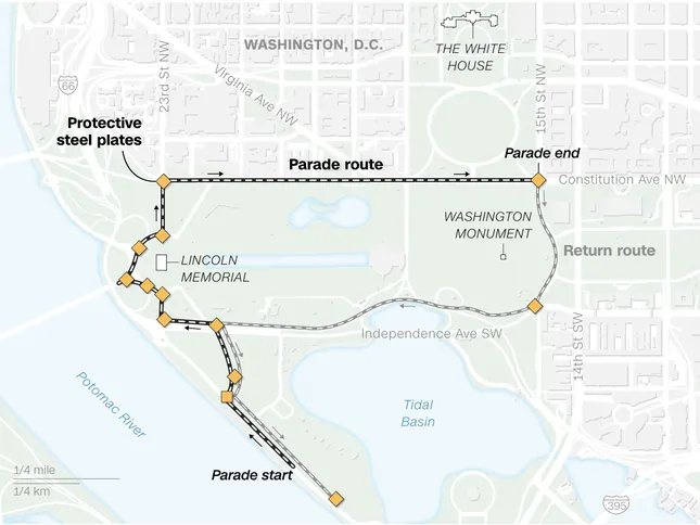 Mỹ chuẩn bị cho cuộc duyệt binh lớn nhất ở Washington trong nhiều thập kỷ ảnh 5