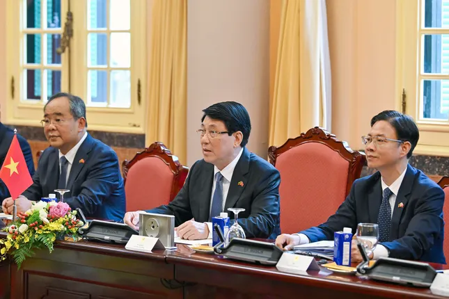 Chủ tịch nước Lương Cường chủ trì Lễ đón Tổng thống Litva thăm chính thức Việt Nam ảnh 14