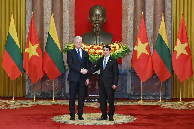 Chủ tịch nước Lương Cường chủ trì Lễ đón Tổng thống Litva thăm chính thức Việt Nam ảnh 10