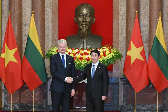 Chủ tịch nước Lương Cường chủ trì Lễ đón Tổng thống Litva thăm chính thức Việt Nam ảnh 11