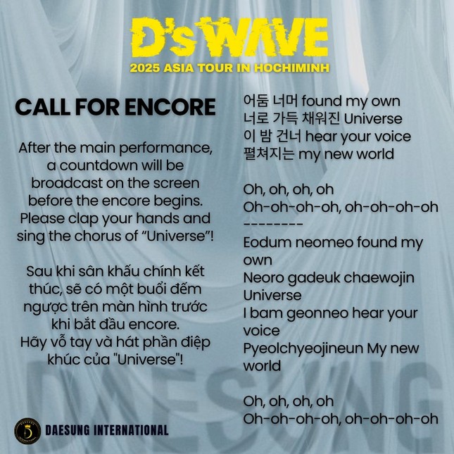 Fan rủ nhau thực hiện project “encore” cuối concert của Daesung ảnh 7