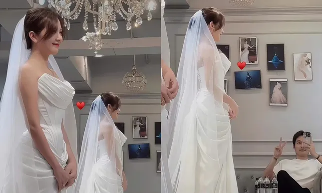 Đình Tú, Ngọc Huyền lộ video chụp ảnh cưới, bối cảnh là gì mà khán giả đoán mãi không ra? ảnh 1