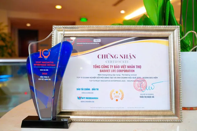 Bảo Việt Nhân thọ dẫn đầu 'Top 10 Doanh nghiệp Đổi mới sáng tạo và Kinh doanh hiệu quả 2025' ngành bảo hiểm ảnh 1