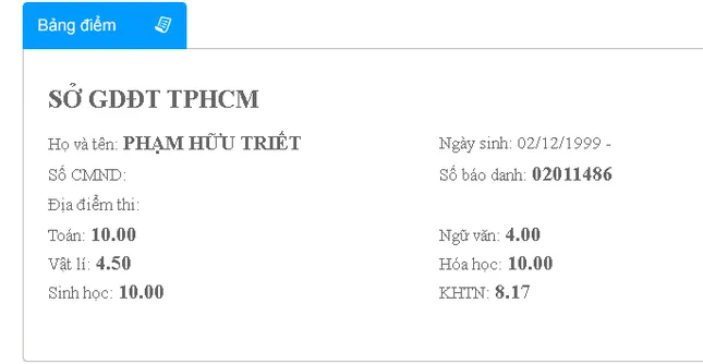 TPHCM xuất hiện thí sinh 30 điểm khối B ảnh 1