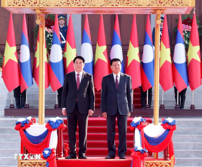 Lễ đón chính thức Chủ tịch nước Lương Cường thăm cấp Nhà nước đến Lào ảnh 5