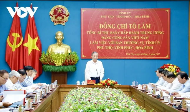 Tổng Bí thư Tô Lâm làm việc với Ban Thường vụ Tỉnh ủy Phú Thọ, Vĩnh Phúc, Hòa Bình ảnh 2