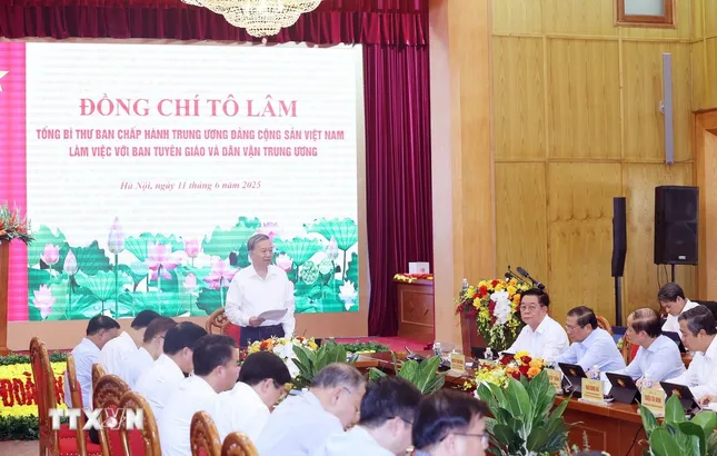 Tổng Bí thư Tô Lâm làm việc với Ban Tuyên giáo và Dân vận Trung ương ảnh 5