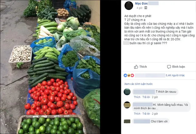 Chàng trai Hải Dương thu nhập nghìn đô/ tháng buồn rầu lên mạng hỏi: "Bán rau có gì sai"? ảnh 1