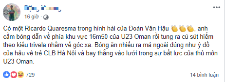 Lập siêu phẩm "cú sút siêu sao", Văn Hậu được so sánh với “thánh Trivela” Quaresma ảnh 7