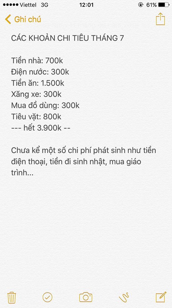 Nữ sinh Đại học gây tranh cãi với bảng chi tiêu cá nhân trung bình 5 triệu/ tháng ảnh 4