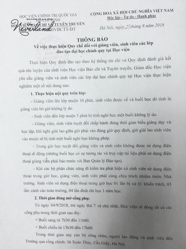 Trường Báo tạm thu hồi nội quy "rắn" để chuẩn chỉnh nội dung cho linh hoạt hơn ảnh 1