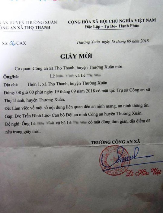 Đăng thông tin họp phụ huynh đầu năm lên Facebook, bị công an mời lên làm việc ảnh 1